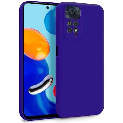Abbildung von MyGadget Hülle für Xiaomi Redmi Note 11 11s Zweilagige Handyhülle mit Kameraschutz Cover Innenfutter &amp; Silikon außen Dunkel Lila