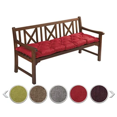 Abbildung von sunnypillow Bankauflage Stuhlkissen Bankkissen 150 x 60 cm Sitzkissen für Hollywoodschaukel Polsterauflage Auflage Gartenbank viele Farben und Größen zur Auswahl Rot