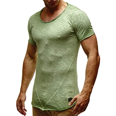 Abbildung von Leif Nelson T Shirt Herren Sommer Rundhals Ausschnitt Regular Fit 100% Baumwolle, Casual Basic Männer Kurzarm