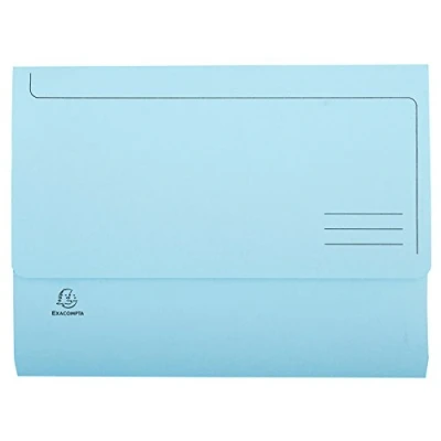 Abbildung von Exacompta 46772E 50er Pack Aktenmappen SUPER DIN A4. Aus stabilen Manila Karton mit Beschriftungslinlien Pastellfarbe Blau. Ideal für die Aufbewahrung Ihrer Dokumente Sammelmappe