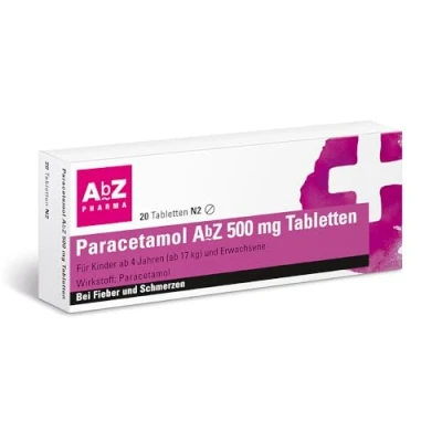 Abbildung von Paracetamol AbZ 500 mg Tabletten 20 St