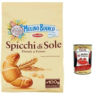 Abbildung von 12x Mulino Bianco Spicchi Di Sole Kekse Golden gebackene Biscuits cookies 900g + Italian gourmet polpa 400g