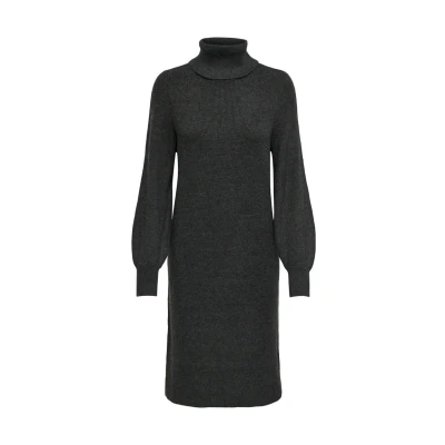Abbildung von ONLY Onlsasha L/S Rollneck NCA KNT Strickkleid, Damen, Größe: Small, Dark grey melange