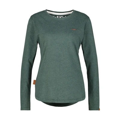 Abbildung von alife &amp; kickin Leaak A Longsleeve Langarmshirt, Damen, Größe: XS, Dark forest melange