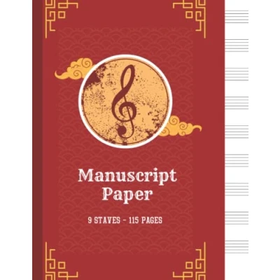 Abbildung von Music Manuscript Paper Wide Staff: Aesthetic Brown Traditional Blank Sheet Staff Notebook 9 Large Staves Each Page 8.5&quot;x11&quot; (115 Pages) Notebook/Writing Pad