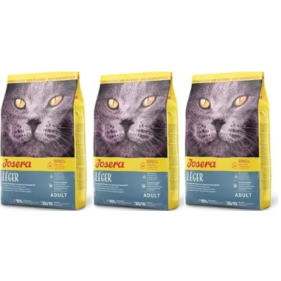 Abbildung von JOSERA Léger (3 x 400 g) Katzenfutter mit niedrigem Fettgehalt Super Premium Trockenfutter für ausgewachsene Katzen 3er Pack