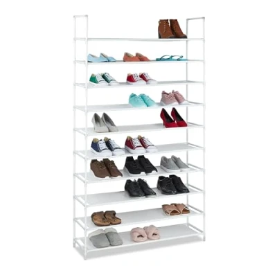 Abbildung von relaxdays Schuhregal Stoff für 50 Paar Schuhe, Weiß