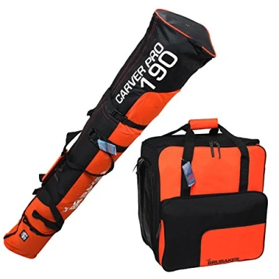 Abbildung von BRUBAKER Sporttasche Carver Pro Skitasche Kombi Set (2 tlg., reißfest und nässeabweisend), Skisack Skischuhtasche für 1 Paar Ski