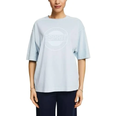 Abbildung von Esprit LOGO AUS Tshirt print, Damen, Größe: Large, Light blue