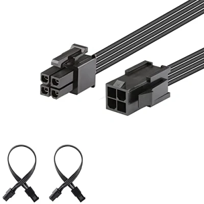 Abbildung von J&amp;D 2er Pack ATX 4 Pin CPU Männlich auf Weiblich Verlängerungs Kabel 20cm
