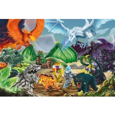 Abbildung von Schmidt Spiele 56565 Eldrador, Kampf um den Superkristall, 100 Teile Kinderpuzzle, mit Einer Orginal Schleich Figur