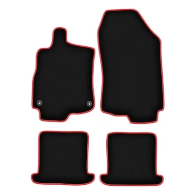 Abbildung von Wielganizator Automatte Passend für Renault Megane III Cabrio 2008 2015 Velours Autozubehör Praktische Fußmatte Auto 4 teilig schwarz rot