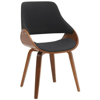 Abbildung von CLP Esszimmerstuhl Vangale I Küchenstuhl mit Gestell aus Bugholz Polsterstuhl Rückenlehne, Farbe:walnuss/schwarz, Material:Stoff