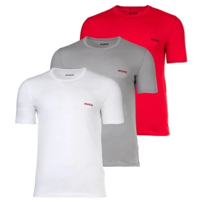 Abbildung von HUGO 3 PACK Nachtwäsche Shirt, Herren, Größe: XXL, White/grey/red