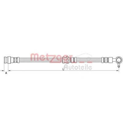 Abbildung von METZGER 4111633 Bremsschläuche Vorderachse rechts 478 MAZDA: 6 Limousine