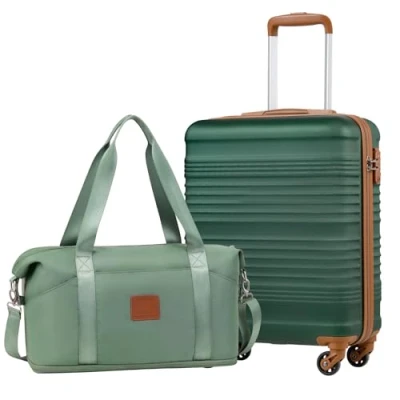 Abbildung von COOLIFE Handgepäck Koffer 55x40x20cm und Kabinentasche 20L(45x36x20cm) Set für Ryanair Fluggesellschaft Kabinengepäck Hartschlagenkoffer Leichtgewicht mit TSA Schloss