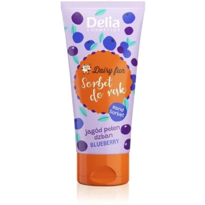 Abbildung von Delia Cosmetics Dairy Fun Sorbet für die Hände Blaubeere Spendet Feuchtigkeit, Pflegt, Strafft, Regeneriert Intensiver Duft Duftende und Glatte Haut Natürliche Extrakte 50g