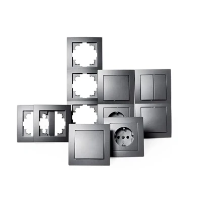 Abbildung von MC POWER FLAIR Wand Steckdosen und Schalter Set Flur 13 teilig anthrazit, matt