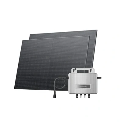 Abbildung von ECOFLOW STREAM Balkonkraftwerk Basic Kit 0% VAT, 800 W Mikro Wechselrichter, 2 x 400 PV Solarpanels, WLAN &amp; App Steuerung für Balkon, Garten, Dach, Wandmontage