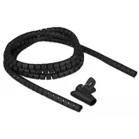 Abbildung von Delock Spiralschlauch mit Einziehwerkzeug 2,5 m x 15 mm schwarz