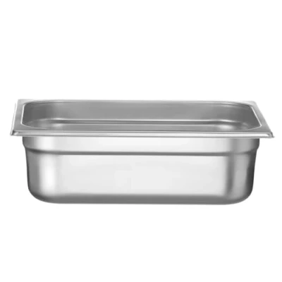 Abbildung von HENDI Gastronormbehälter, Temperaturbeständig von 40 bis 300C, Heissluftöfen Kühl und Tiefkühlschränken Chafing Dishes Bain Marie, Stapelbar, 6,5L, GN 1/2, 325x265x(H)100mm, Edelstahl 18/10