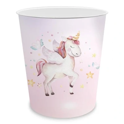 Abbildung von itenga Papierkorb für Kinder Motiv Einhorn ca. 11 Liter