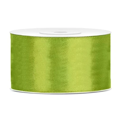 Abbildung von 25 Meter Satinband Apfelgrün Breite 50mm Schleifenband Hellgrün Dekoband hellgrüne Schleife Geschenkband Stoffband Geschenkverpackung Blumenband Hochzeit Band 5cm