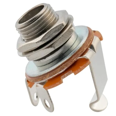 Abbildung von Musiclily 1/4&quot; Mono Klinkenbuchse Eingang Ausgang TS Jack Socket für Strat Tele E Gitarre Bass, Chrom
