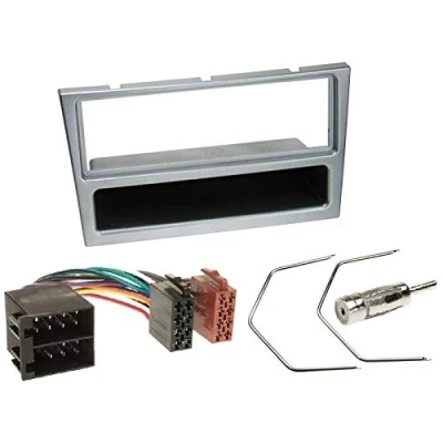 Abbildung von 1 Din Radio Einbauset Blende Radioanschlusskabel Antennenadapter für Opel Corsa C X01 2000 2006 Chrom