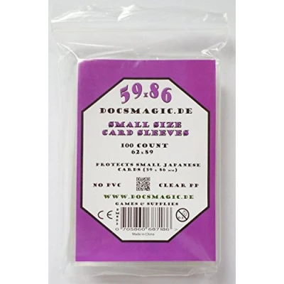 Abbildung von docsmagic.de 100 Small Size Card Sleeves Clear 59 x 86 Standard 62 89 YGO