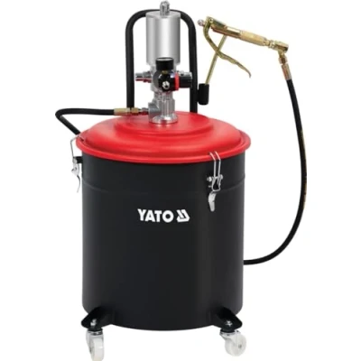 Abbildung von Yato Profi Druckluft Fettpresse 30 Liter fahrbar Arbeitsdruck: 8 bar Ausgangsleistung: 300 400 4 Meter Schlauch YT 07068 F
