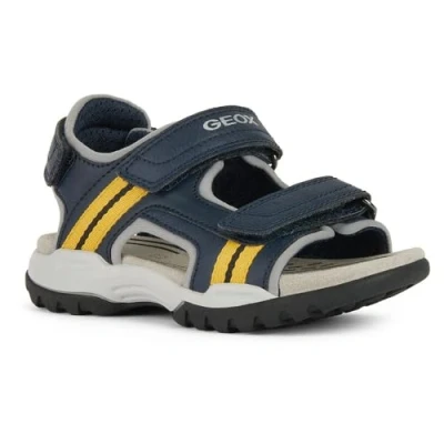 Abbildung von Geox J Borealis Boy A Sandal, Navy/OCHREYELLOW, 29 EU