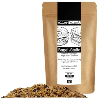 Abbildung von allerFeinst! Bagel &amp; Stulle Seasoning für Brot, Stullen, Bagels, Brötchen, Avocado, Salat Topping und mehr Premium Gewürzzubereitung ohne Glutamat, 1er Pack (1 x 100g)