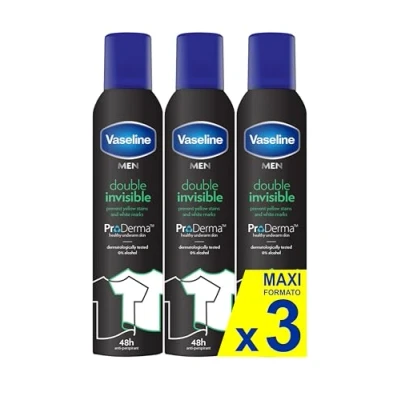 Abbildung von Vaseline Double Invisible (Herren) Pro derma Antitranspirant Spray 250 ml 48h Schweißschutz und langanhaltende Frische 3er Pack