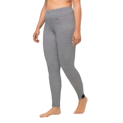 Abbildung von Ulla Popken HNENTRITTMUSTER, Stickerei Leggings Hosen, Damen, Größe: 46/48, Schwarz
