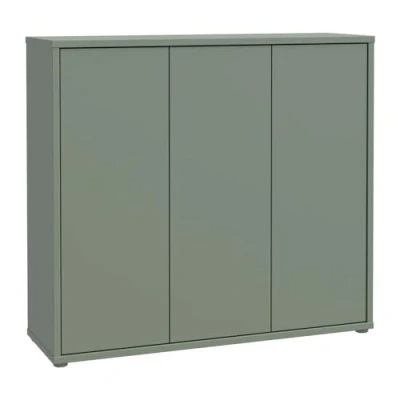 Abbildung von Forte Alice Springs Schuhschrank 100 110, moderner Flurschrank mit 3 Türen und 8 Einlegeböden, Holzwerkstoff, Salbei, 109,2 cm breit x 99,1 hoch 34,9 tief
