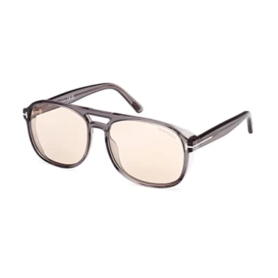 Abbildung von TOM FORD Herren FT1022 ROSCO 20E Gläser SONNENBRILLEN Acetat Grau Braun Quadratisch Photochromatisch