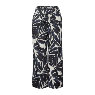 Abbildung von CECIL Damen 3716634 Gemusterte Wide Leg Hose, urban Dark Blue, S / 26L