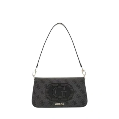 Abbildung von Guess Mietta FLAP Shoulder BAG Umhängetasche, Damen, Größe: One Size, Coal/black