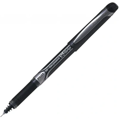 Abbildung von Pilot V5 Tintenroller gummierter Griff Nadelspitze 0,5 mm Schreibspitze 0,3 Strichbreite 12 Stück schwarz