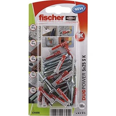 Abbildung von Fischer DuoPower 5 x 25 S K NV Rawplug Satz mm 534996 1