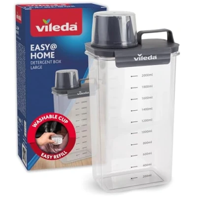 Abbildung von Vileda Aufbewahrungsbox Waschmittelbox grau 2300ml (Set), inkl. Messbecher