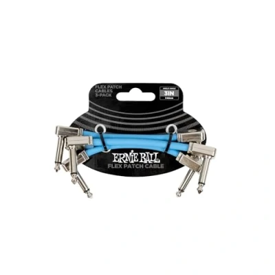 Abbildung von Ernie Ball Flex Patch Kabel 8 cm Blau 3er Pack