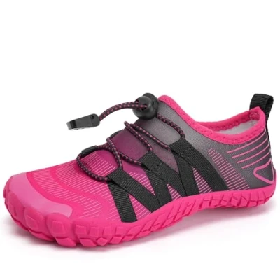 Abbildung von Barfußschuhe Kinder Barfussschuhe Wasserschuhe Mädchen Badeschuhe Barfuß Schuhe Aquaschuhe Schwimmschuhe Strandschuhe rutschfeste Schnell Trocknend（Schwarze Rose 32EU）