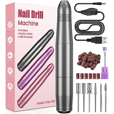 Abbildung von Nagelfräser, Nagelfräser für gelnägel, Elektrische Nagelfeile 20000 u/Min Verstellbare Geschwindigkei Fräser Pediküre Maniküre Set Gelnägel,Acryl Gelnägel,Nagelhaut Shellac Acrylgel