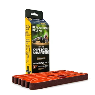 Abbildung von WORK SHARP® WSKTS Belt Kit 220 Premium Ersatz Schleifband Set Körnung Gewebe in Industrie Qualität 6 Stk. Schärfbänder für Knife &amp; Tool Sharpener