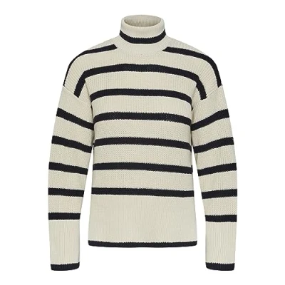 Abbildung von Pieces Pcjune ROLL NECK Strickpullover, Damen, Größe: Small, Birch/sky captain