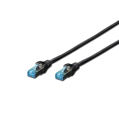Abbildung von DIGITUS LAN Kabel Cat 5e 1m CCA Netzwerkkabel Mit RJ45 SF/UTP Geschirmt Kompatibel zu 6 &amp; 5 Schwarz