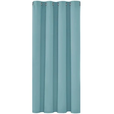 Abbildung von Deconovo Ösen Thermogardine Gardinen Blickdicht Ösenvorhang Dicke Kälteschutz warm Hitzeschutz, 138x132 cm(HöhexBreite), Himmelblau, 1 Stück