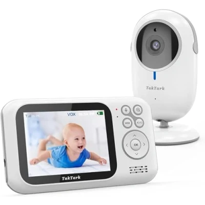 Abbildung von TakTark Babyphone mit Kamera, Babyfon 3.2&#039;&#039; Video Baby Monitor, Kamera und Audio Zoom, VOX Funktion, Gegensprechfunktion, Nachtsicht, Temperaturüberwachung